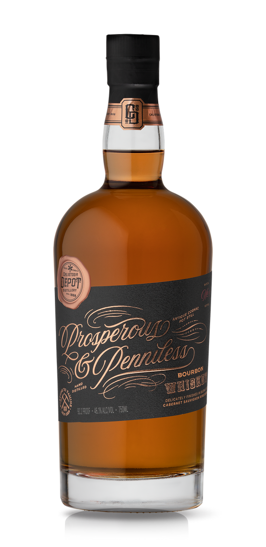 Prosperous & Penniless Bourbon Whiskey from the Calistoga Depot Spirits