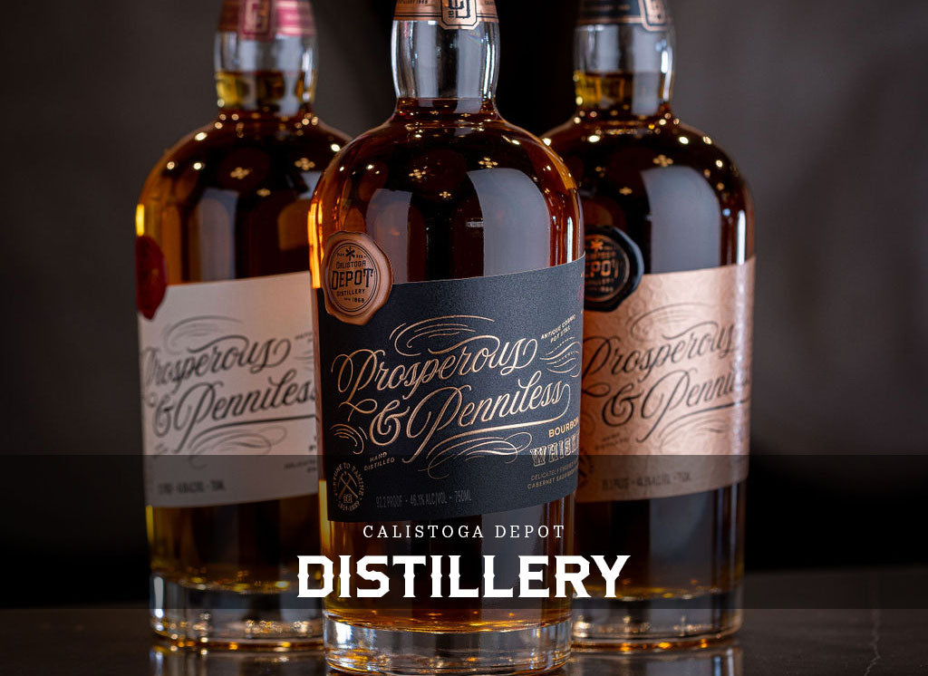 Image of Prosperous & Penniless Spirits Bottles from the Calistoga Depot Distillery
