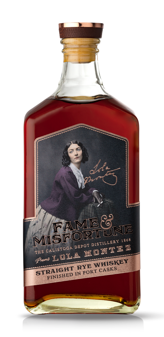 Fame & Misfortune Straight Rye Whiskey Finished in Port Casks by the Calistoga Depot Spirits