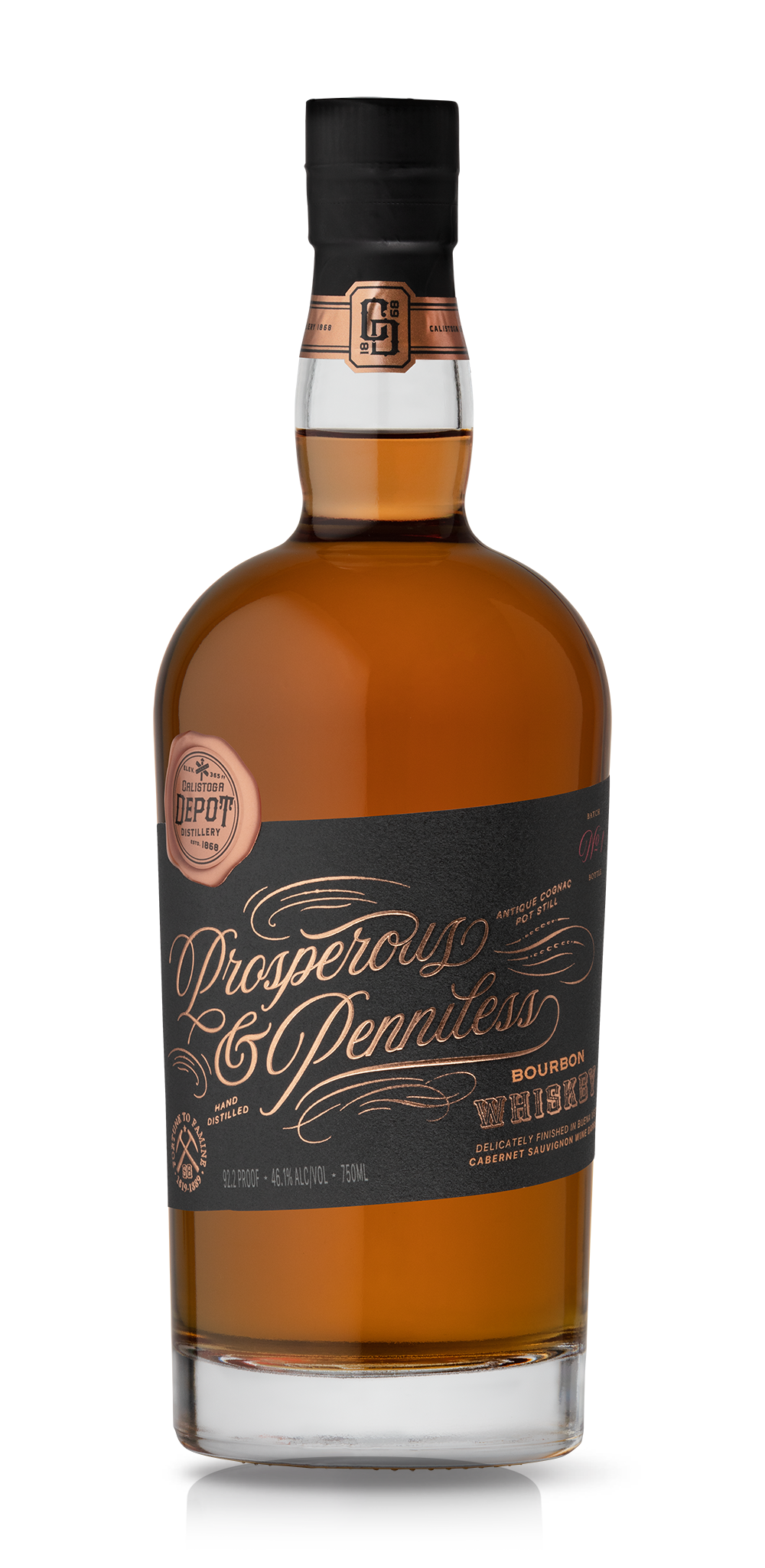 Prosperous & Penniless Bourbon Whiskey from the Calistoga Depot Spirits