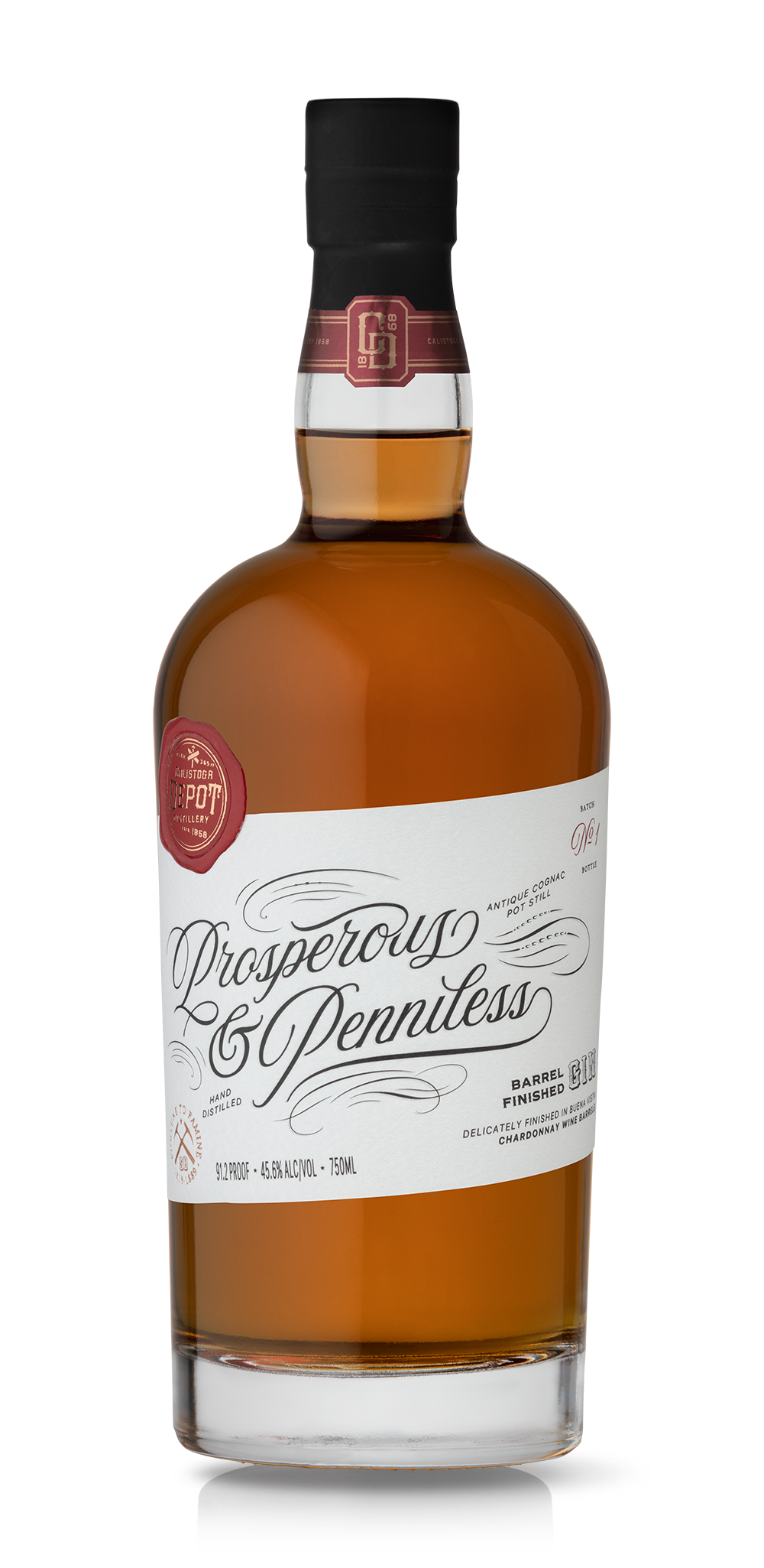 Prosperous & Penniless Barrel Finished Gin from the Calistoga Depot Spirits