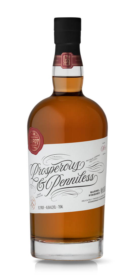 Prosperous & Penniless Barrel Finished Gin from the Calistoga Depot Spirits